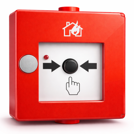 Beispiel eines Handfeuermelders, Bild Telenot, Aalen