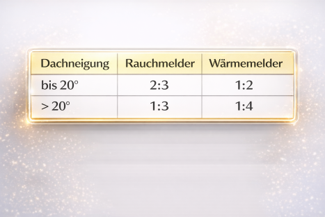 Melderart als Funktion der Dachneigung